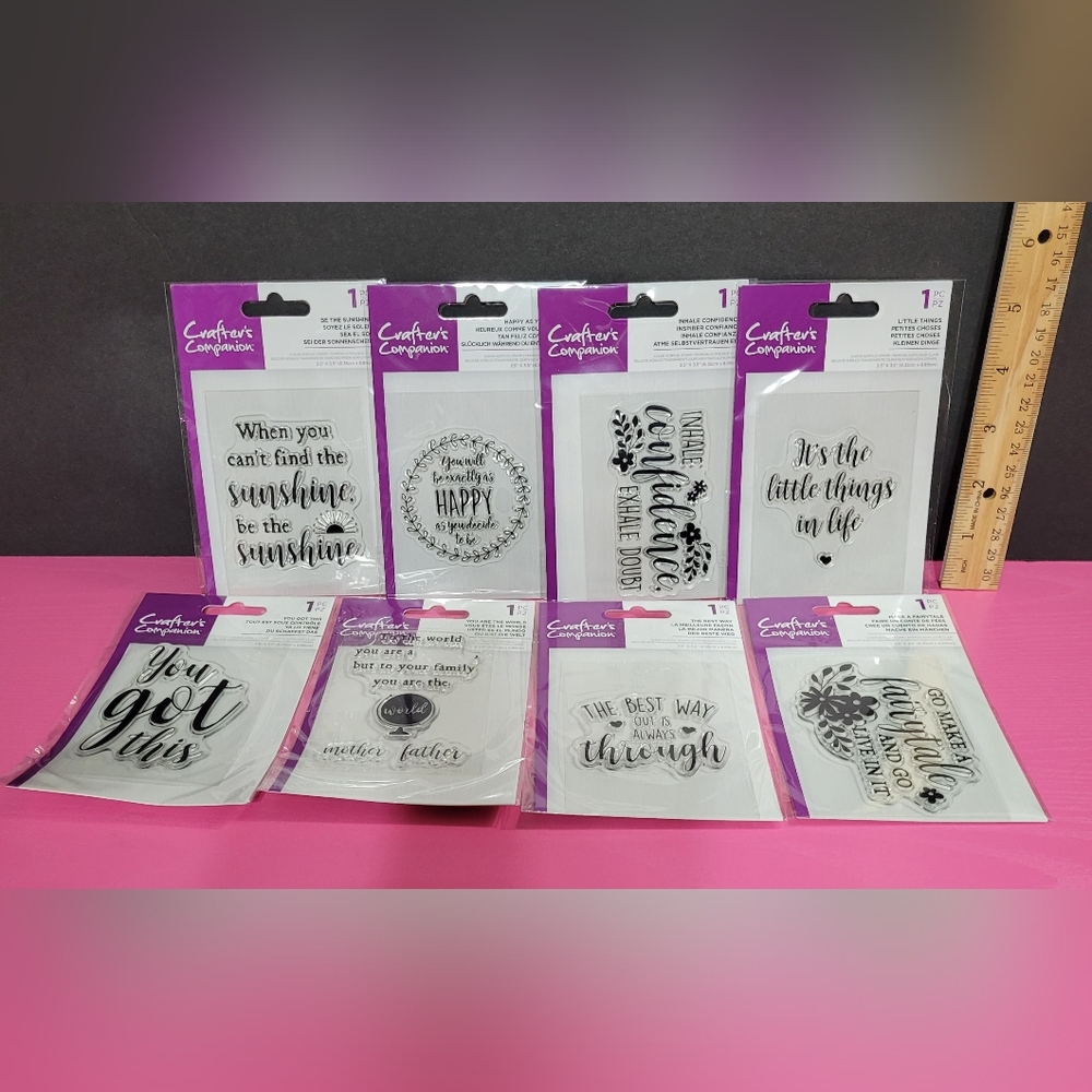 Crafter's Companion Clear Stamps.  Set Of 8.  (11)